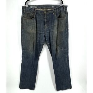 Hurley 84 Jeans Mens 40X31.5 Dark Wash Indigo Slim Fit Denim Stretch Skater Y2K